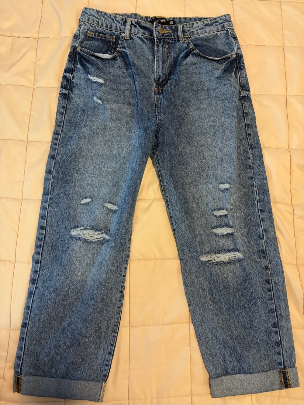Blue-Age Women’s Denim Mom Jeans in Classic Blue